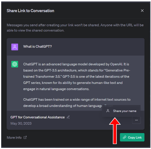 Share ChatGPT Conversations