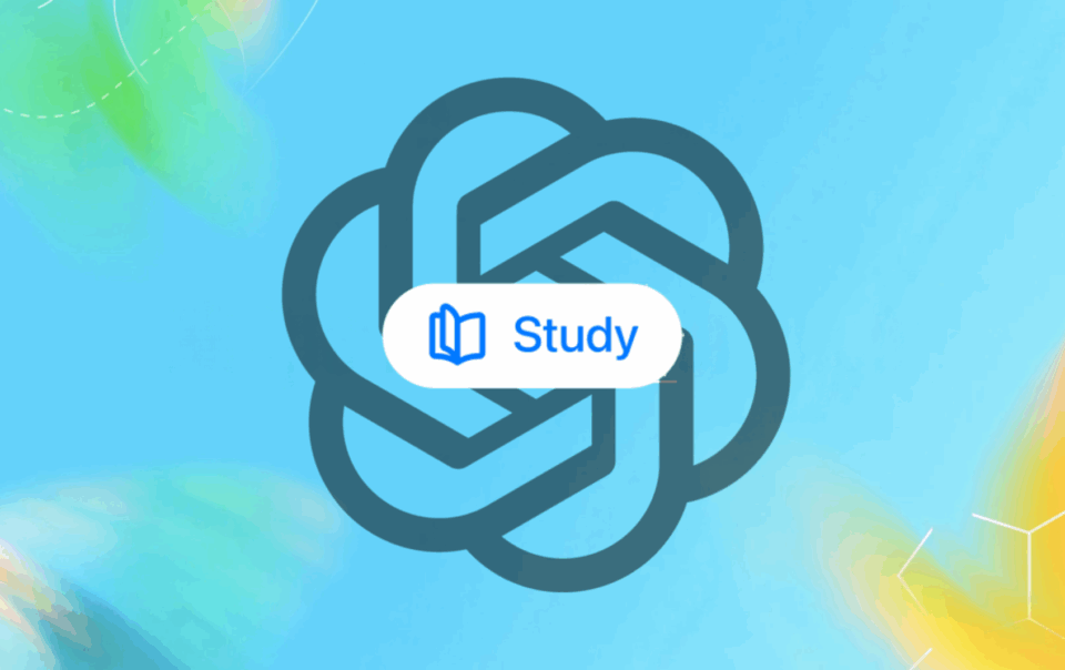 ChatGPT Study Mode logo on a colorful background