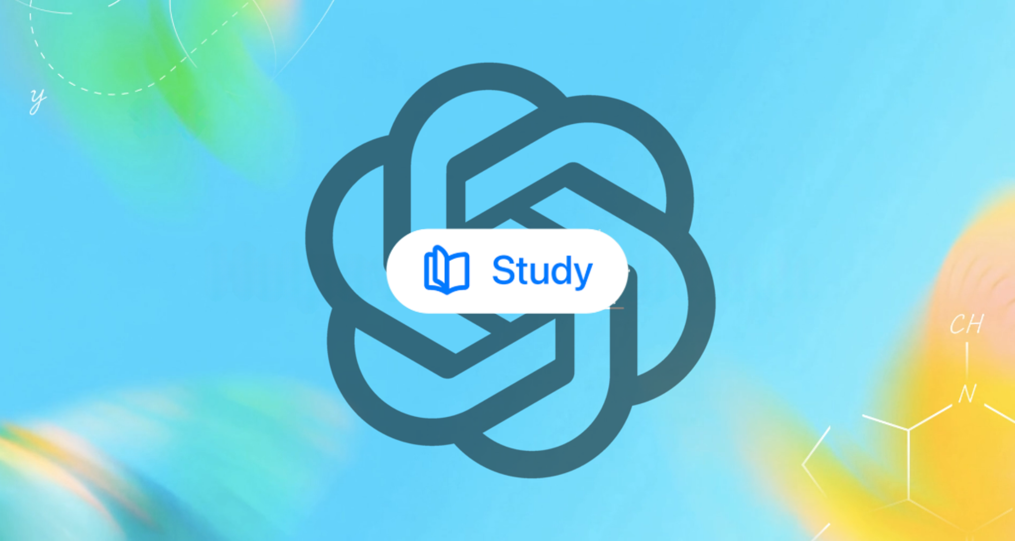 ChatGPT Study Mode logo on a colorful background