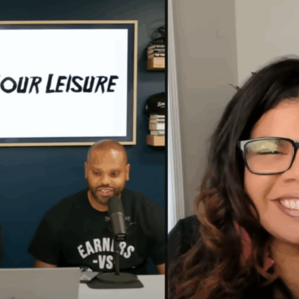 Alicia Lyttle with Troy and Rashad on Earn Your Leisure podcast discussing AI for content creation