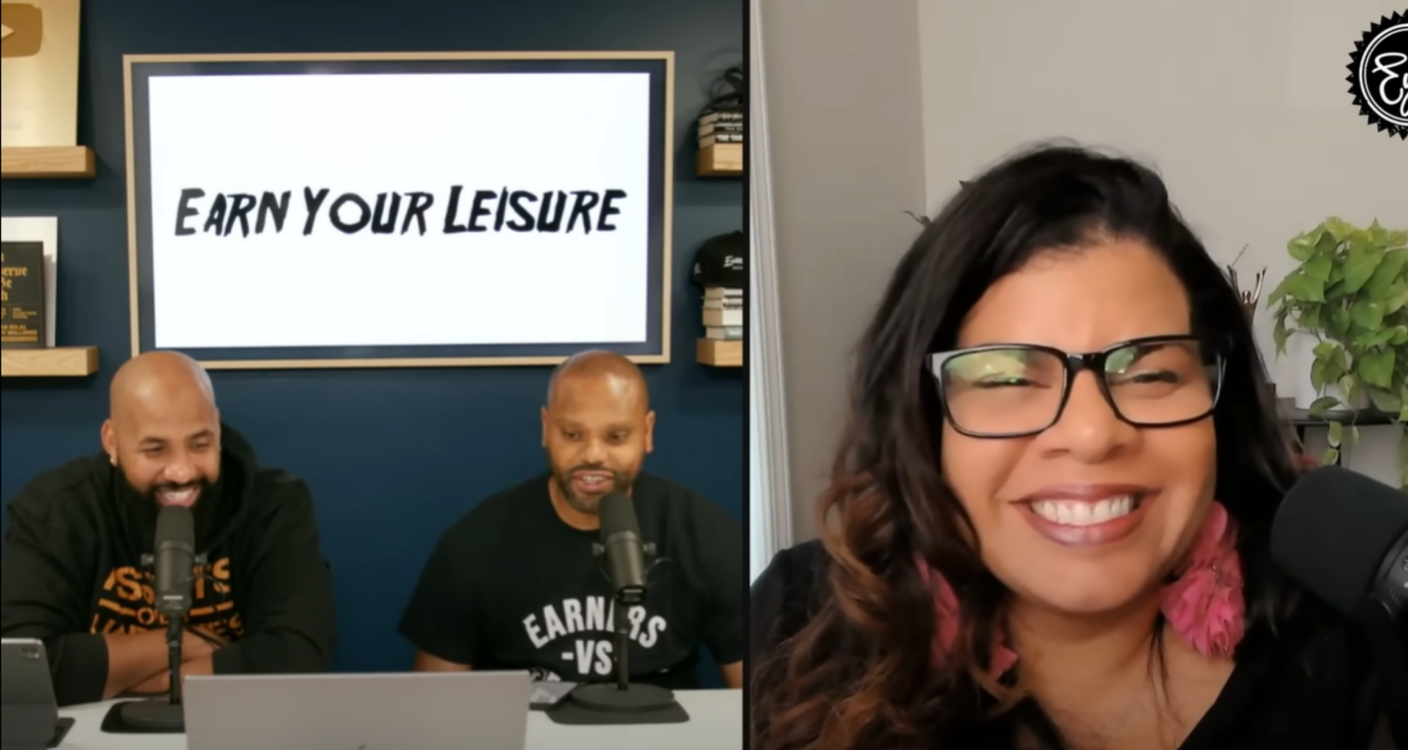 Alicia Lyttle with Troy and Rashad on Earn Your Leisure podcast discussing AI for content creation
