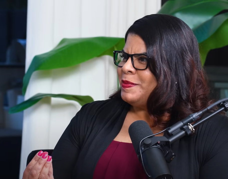 Alicia Lyttle speaking during a podcast about common mistakes entrepreneurs make with ChatGPT