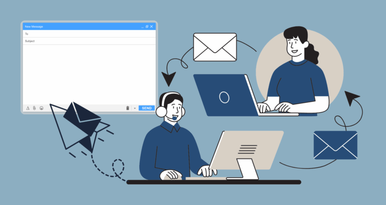Illustration of professionals using Google Gemini scheduling to streamline email coordination and calendar management.
