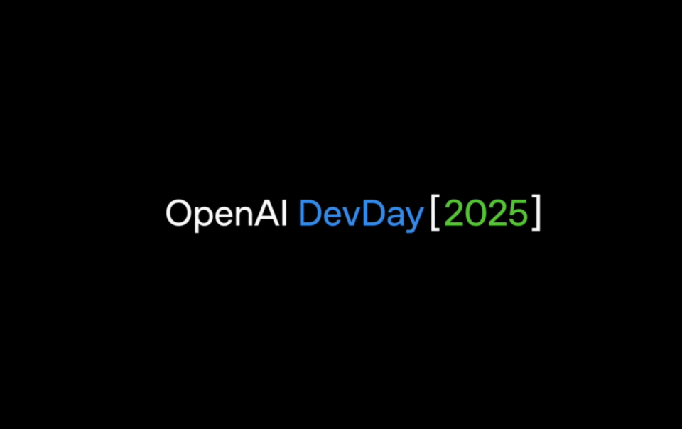 OpenAI DevDay 2025 logo on black background with blue and green accents