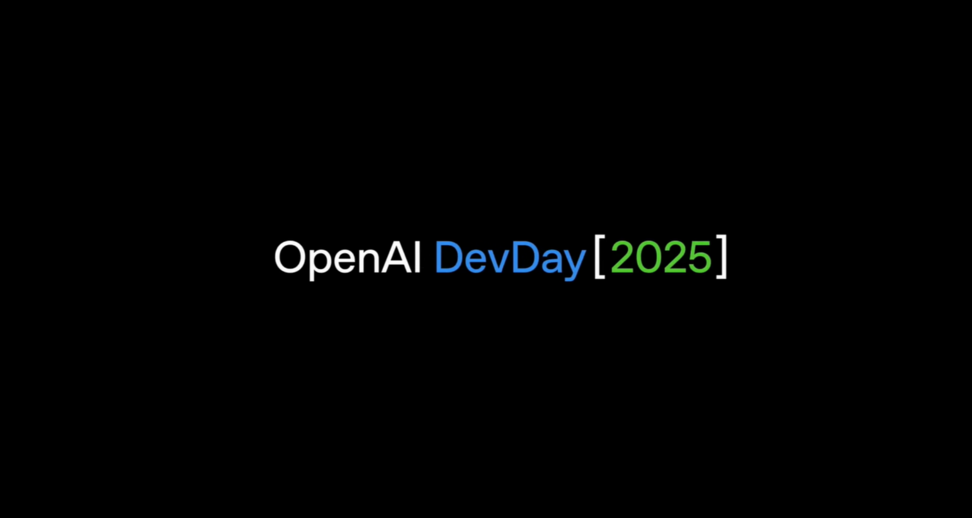 OpenAI DevDay 2025 logo on black background with blue and green accents