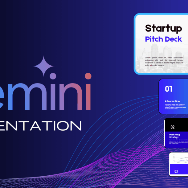 AI presentations thumbnail featuring Gemini slide samples