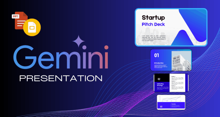 AI presentations thumbnail featuring Gemini slide samples