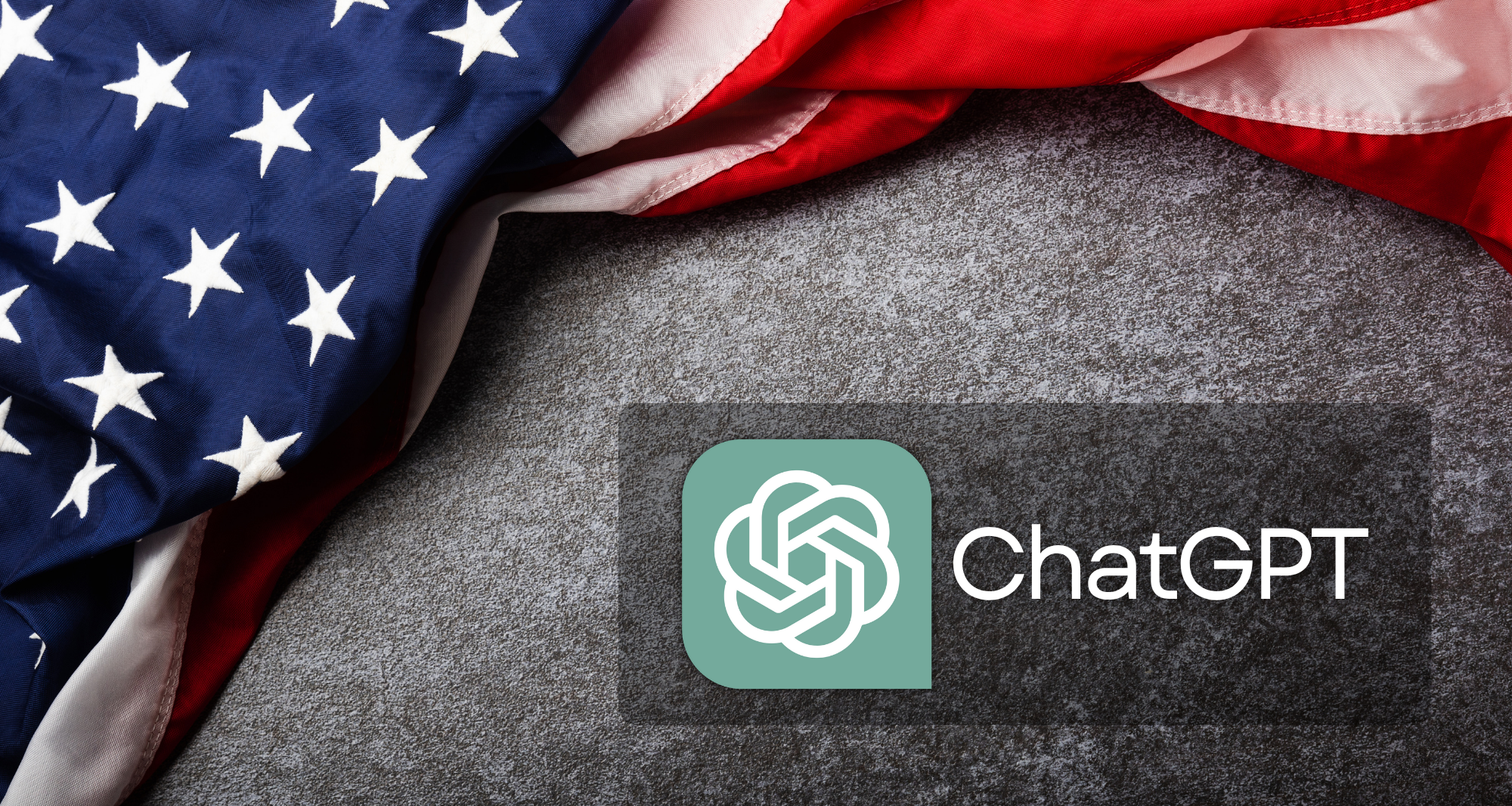 American flag and ChatGPT logo side by side, symbolizing ChatGPT Plus for Veterans and its role in career transition support.