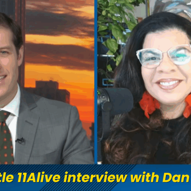 Alicia Lyttle and Dan Kennedy discussing the AI skills gap on 11Alive Morning News