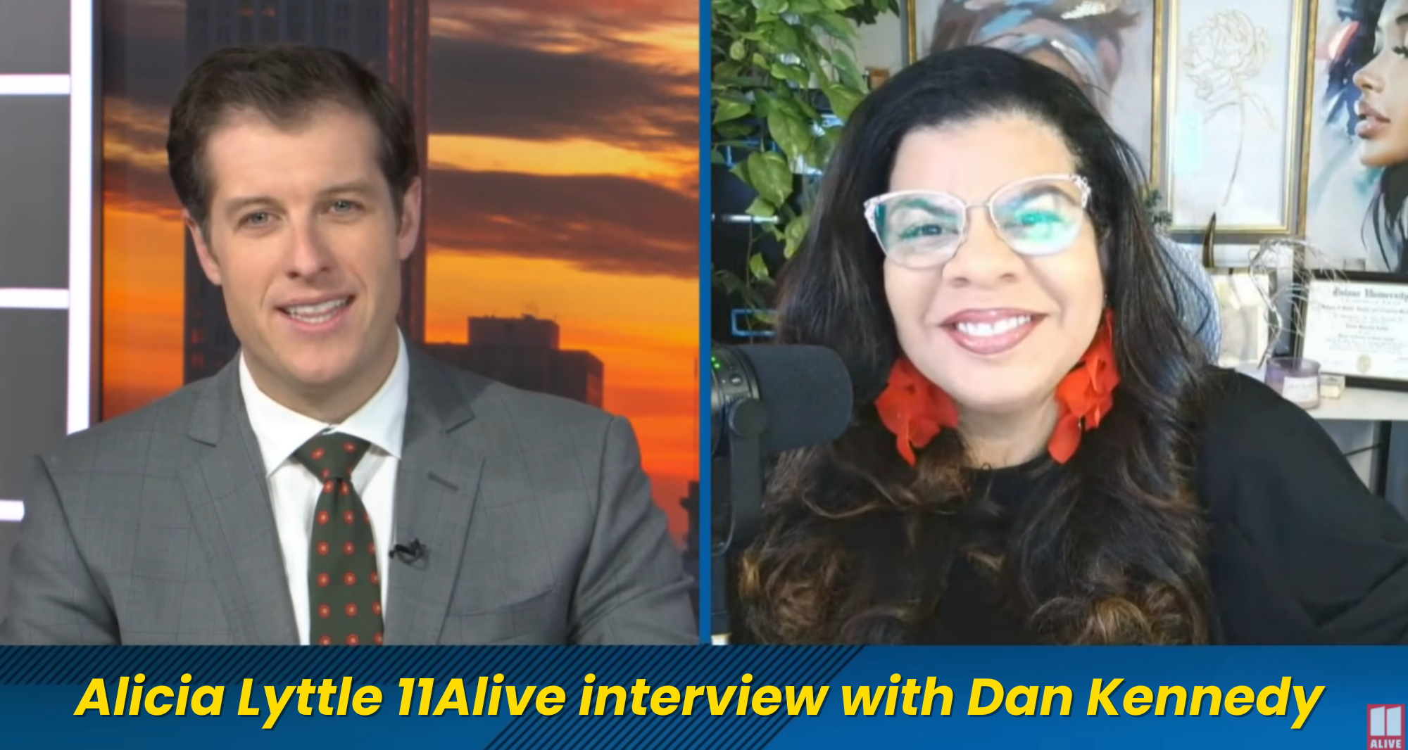 Alicia Lyttle and Dan Kennedy discussing the AI skills gap on 11Alive Morning News