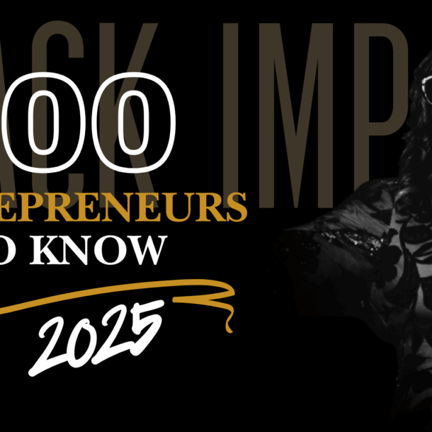 Promotional graphic for BLK Impact featuring Alicia Lyttle in 100 Entrepreneurs to Know 2025